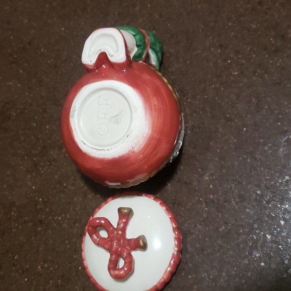 Fitz & Floyd Deck The Halls With Santa 1989 Vintage Christmas Covered Sugar Bowl - Picture 4 of 4